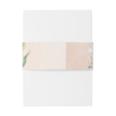 Blush Pink Floral Gold geometrische Rahmen Hochzei Einladungsbanderole (Rückseitenbeispiel)