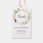 Blush Pink Floral Gold geometrische Rahmen Hochzei Geschenkanhänger (Vorderseite)