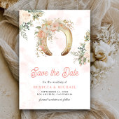 Blush Pink Floral Gold Horseshoe Hochzeit Save The Date