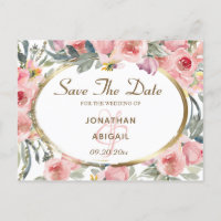Blush Pink Floral Gold Rahmen Wedding Rettete die