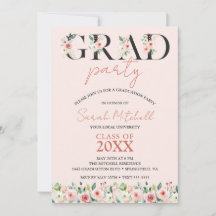 Blush Pink Floral Graduation Party