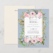 Blush Pink Floral Greenery Boho Wedding (Vorne/Hinten)