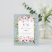 Blush Pink Floral Greenery Boho Wedding (Stehend Vorderseite)