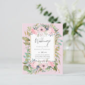 Blush Pink Floral Greenery Boho Wedding (Stehend Vorderseite)