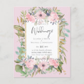 Blush Pink Floral Greenery Boho Wedding (Vorderseite)