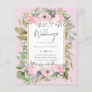 Blush Pink Floral Greenery Boho Wedding