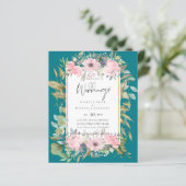 Blush Pink Floral Greenery Boho Wedding (Stehend Vorderseite)