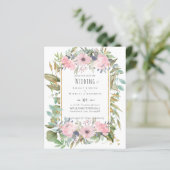 Blush Pink Floral Greenery Boho Wedding (Stehend Vorderseite)