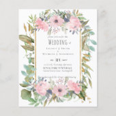 Blush Pink Floral Greenery Boho Wedding (Vorderseite)