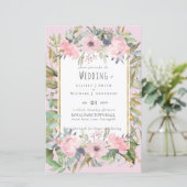 Blush Pink Floral Greenery Boho Wedding (Stehend Vorderseite)