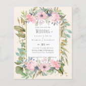 Blush Pink Floral Greenery Boho Wedding (Vorderseite)