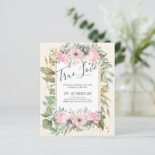 Blush Pink Floral Greenery Boho Wedding (Stehend Vorderseite)
