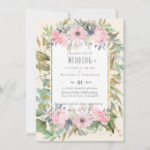 Blush Pink Floral Greenery Boho Wedding (Vorderseite)