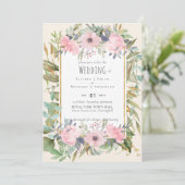 Blush Pink Floral Greenery Boho Wedding (Stehend Vorderseite)