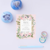 Blush Pink Floral Greenery Boho Wedding Flyer (Einzeln)