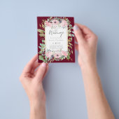 Blush Pink Floral Greenery Boho Wedding Flyer (Gruppe)