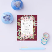 Blush Pink Floral Greenery Boho Wedding Flyer (Einzeln)