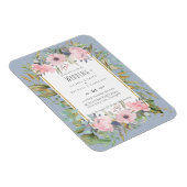Blush Pink Floral Greenery Boho Wedding Magnet (Rechte Seite)