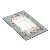 Blush Pink Floral Greenery Boho Wedding Notizblock (Rechte Seite)