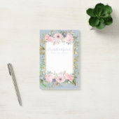 Blush Pink Floral Greenery Boho Wedding Post-it Klebezettel (Büro)