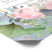 Blush Pink Floral Greenery Boho Wedding Poster (Ecke)