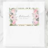 Blush Pink Floral Greenery Boho Wedding Rechteckiger Aufkleber (Tasche)