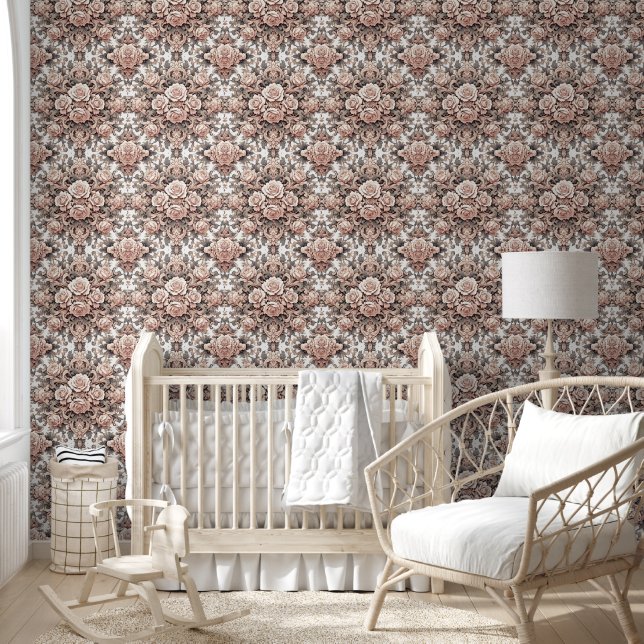 Blush Pink Floral Harmonie Tapete (Kinder)
