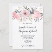 Blush Pink Floral Header Hochzeit | Einladung (Vorderseite)