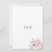 Blush Pink Floral Header Hochzeit | Einladung (Rückseite)
