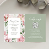 Blush Pink Floral Hochzeitsempfang Begleitkarte