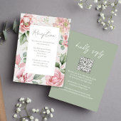 Blush Pink Floral Hochzeitsempfang Begleitkarte