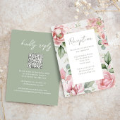 Blush Pink Floral Hochzeitsempfang Begleitkarte