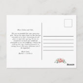 Blush Pink Floral Hochzeitsfeier Foto Liebe und Da Postkarte (Rückseite)