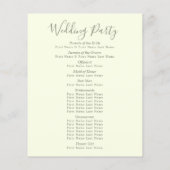 Blush Pink Floral Hochzeitsfeier Programm (Rückseite)