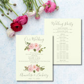Blush Pink Floral Hochzeitsfeier Programm