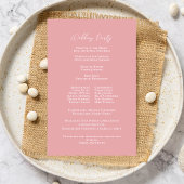 Blush Pink Floral Hochzeitsfeier Programm