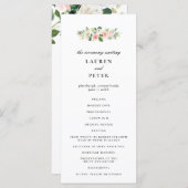 Blush Pink Floral Hochzeitsfeier Programm (Vorne/Hinten)