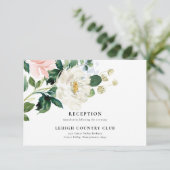 Blush Pink Floral Hochzeitskarte Einladung (Stehend Vorderseite)