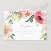 Blush Pink Floral Hochzeitskarte