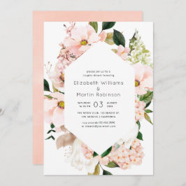 Blush Pink Floral Hydrangeas Paare Dusche Einladung