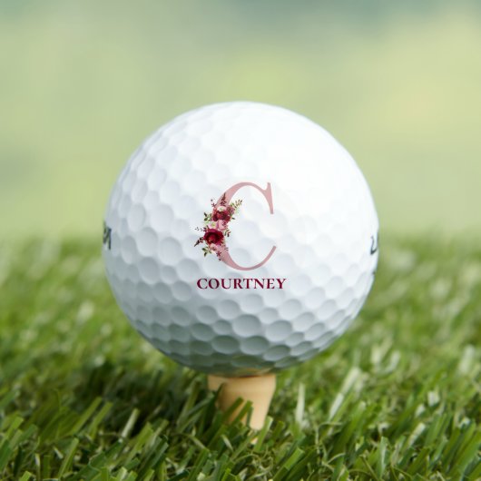 Blush Pink Floral Initial C Monogramm Golfball (Insitu T-Shirt)