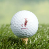 Blush Pink Floral Initial J Monogram Golfball (Insitu T-Shirt)