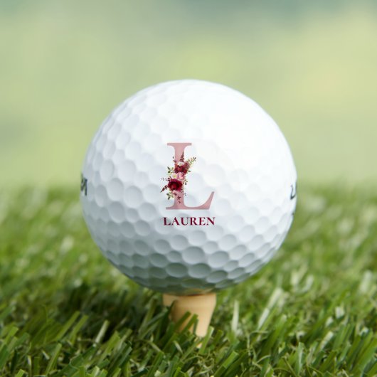 Blush Pink Floral Initial L Monogramm Golfball (Insitu T-Shirt)