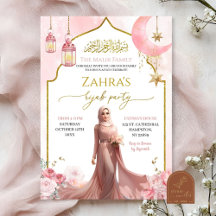 Blush Pink Floral Islamisches Mädchen Hijab