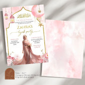 Blush Pink Floral Islamisches Mädchen Hijab Einladung