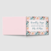 Blush Pink Floral Lace Elegante Hochzeitskalligrap Gästebuch (Voll)