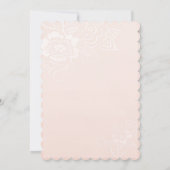 Blush Pink Floral Lace Quinceanera Einladung (Rückseite)