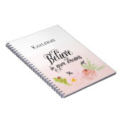 Blush Pink Floral Ladybug glauben Notizblock (Rechte Seite)