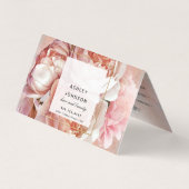 Blush Pink Floral Lash Salat Lash Aftercare Visitenkarten (Rückseite)