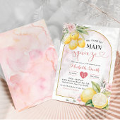 Blush Pink Floral Lemon Main Squeeze Brautparty Einladung